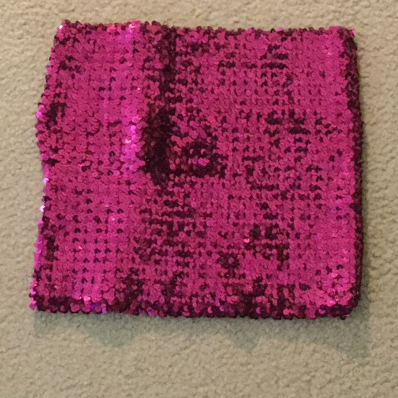 Creations III Tops - Pink Sequenced Stretch Tube Top OS